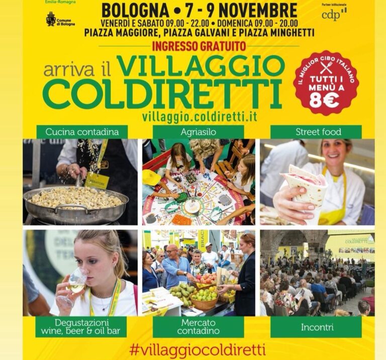 Arriva IL VILLAGGIO COLDIRETTI a BOLOGNA!