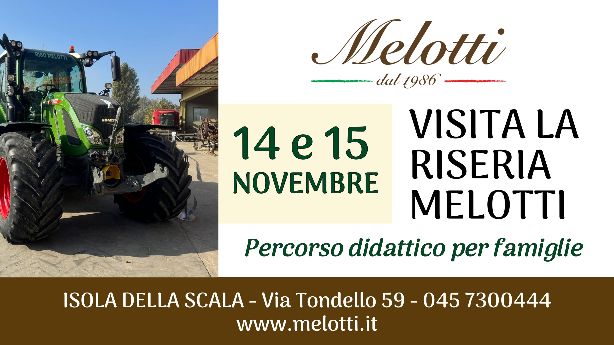 Al momento stai visualizzando EVENTI MELOTTI : RISERIA APERTA 14 – 15 NOVEMBRE 2026